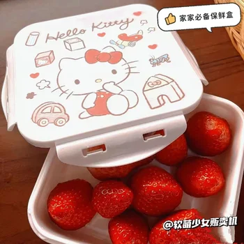 CartoonKuromi plastmasas pusdienas boHello Kittyx studentu pusdienas kaste noslēgtā katlā svaigu-uzglabāšanas kaste virtuvē pārtikas uzglabāšanas boxCinnamoroll
