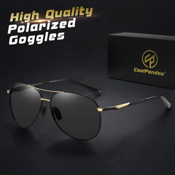 CoolPandas Jaunas Ielidošanas Vīriešiem HD Polarizētās Metāla Saulesbrilles Vīriešu Braukšanas Atdzist Aviācijas Saules Brilles Sievietēm Brilles UV400 Augstas Kvalitātes