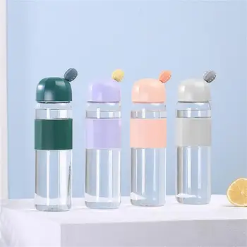 Praktisko Sporta Pudele BPA Free ar Silikona Aizsardzības pārklājums Sporta Ūdens Pudele Portatīvo Skaidrs Ūdens Pudele ar Vāku