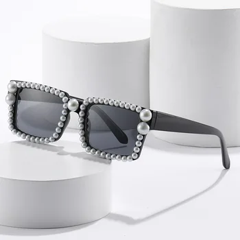 Pērļu Laukumā Rāmja Saulesbrilles Sieviešu Modes Luksusa Dizaina Braukšanas Iela UV400, Saules Brilles Retro Populārs Sieviešu Briļļu 2022