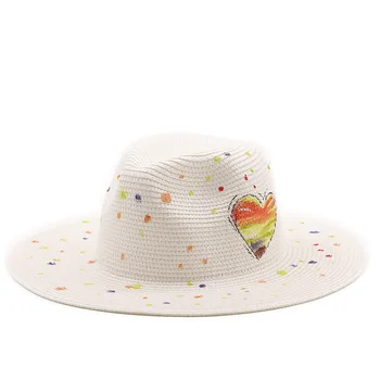 Roku apgleznoti grafiti cepuri dzīvnieku pludmalē big malām salmu cepure, sauļošanās saules cepure džeza cepure