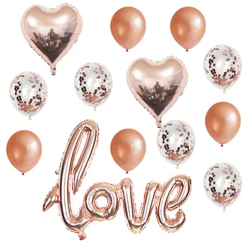 Rose Gold Patīk Baloni Vēstuli, Folija Baloni, Šampanietis Mīlestības Sirds Baloni Romantisku Kāzu Puse, Apdares Valentīna Diena Marr